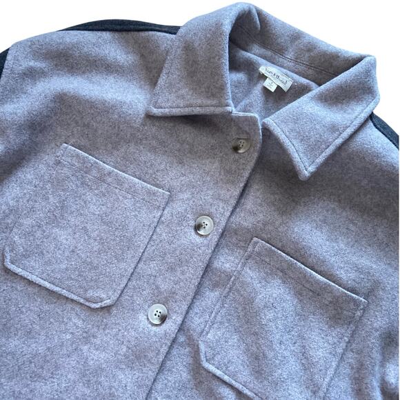 Hem & Thread Flannel Fleece Shirt Button Front Jacket Colorblock‎ Womens Small - Picture 4 of 6